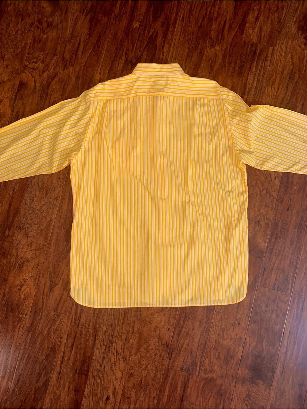 GAP 100% Cotton Men's Yellow and White Striped Dress Shirt Size XL - Picture 6 of 8